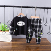 Παιδικό σετ καρό παντελόνι και μπλούζα