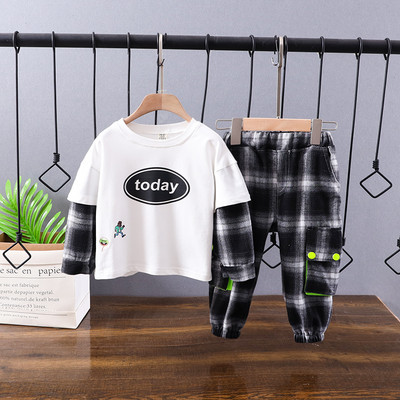 Παιδικό σετ καρό παντελόνι και μπλούζα