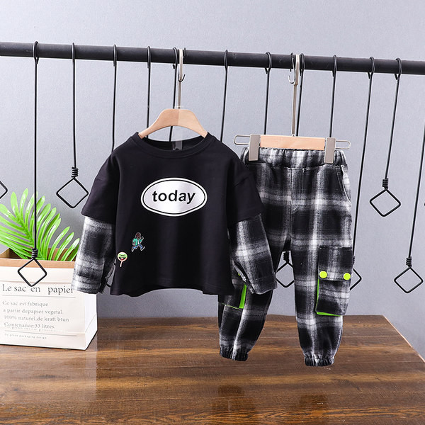 Παιδικό σετ καρό παντελόνι και μπλούζα
