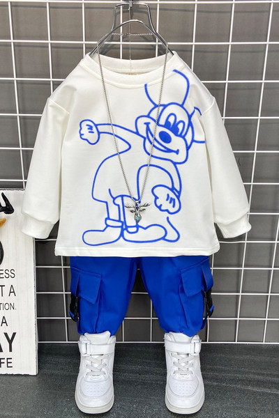 Dječji dnevni set iz dva dijela u plavoj i crnoj boji