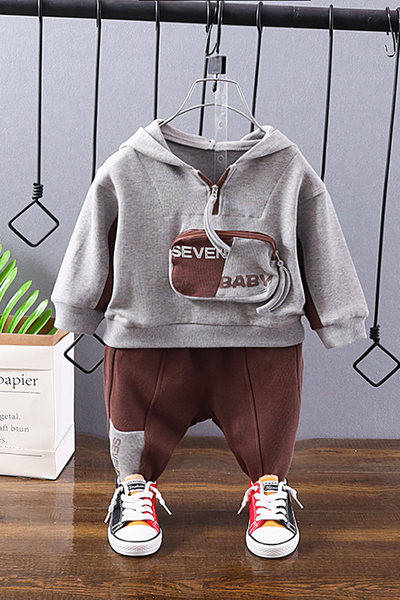 Sportski dječji komplet duks s džepom i hlačama