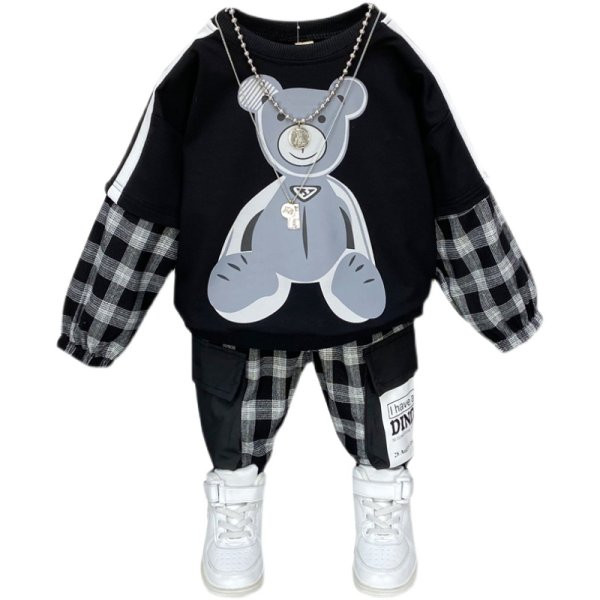 Dječji moderni komplet iz dva dijela u bijeloj i crnoj boji