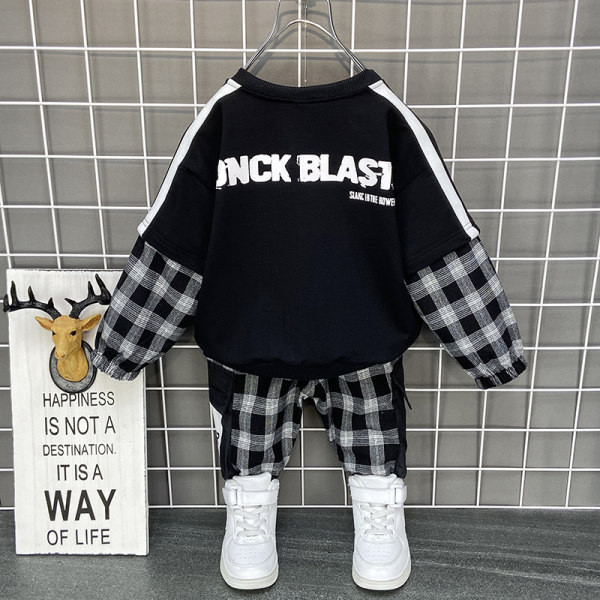 Dječji moderni komplet iz dva dijela u bijeloj i crnoj boji