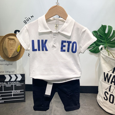 Casual σετ για αγόρια - μπλούζα με επιγραφές και σορτς