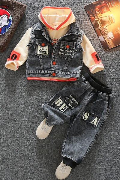 Παιδικό τζιν σετ σε τρία μέρη για αγόρια