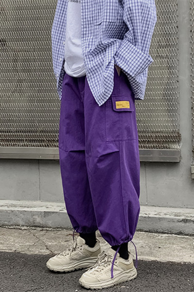 Ανδρικό παντελόνι φαρδύ μοντέλο με κορδόνια 