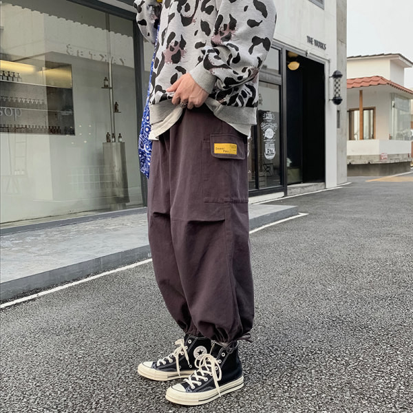 Ανδρικό παντελόνι φαρδύ μοντέλο με κορδόνια 