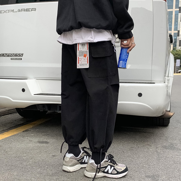 Ανδρικό παντελόνι φαρδύ μοντέλο με κορδόνια 