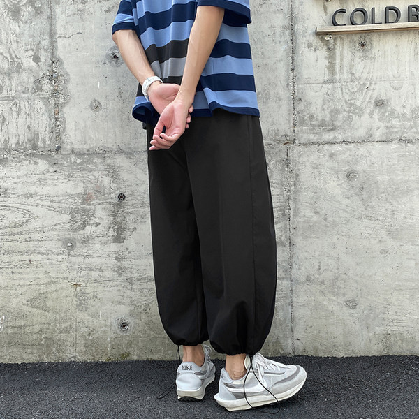 Ανδρικό παντελόνι φαρδύ μοντέλο με κορδόνια