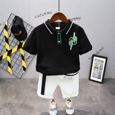 Παιδική μπλούζα για αγόρια με γιακά και σορτς