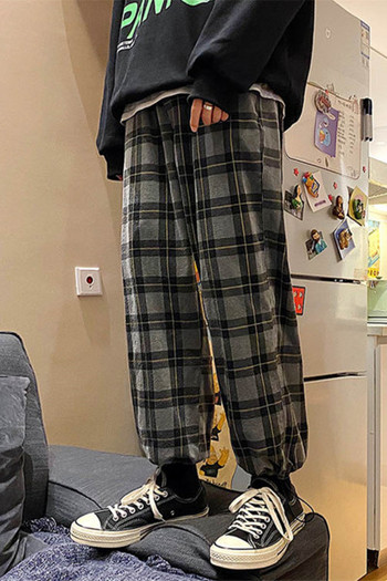 Мъжки кариран дълъг модел панталон