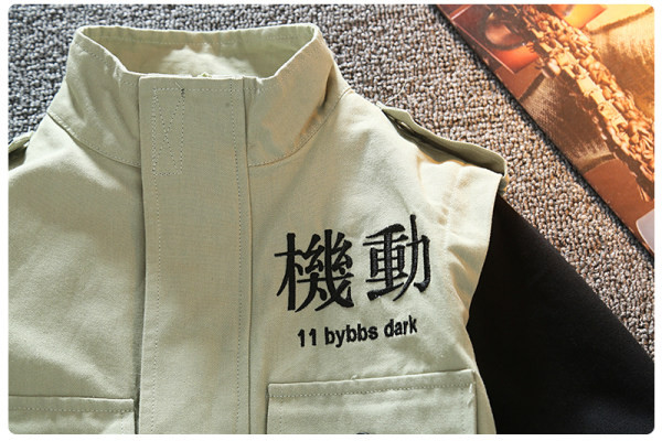 Παιδικό καθημερινό σετ με τσέπες και απλικέ