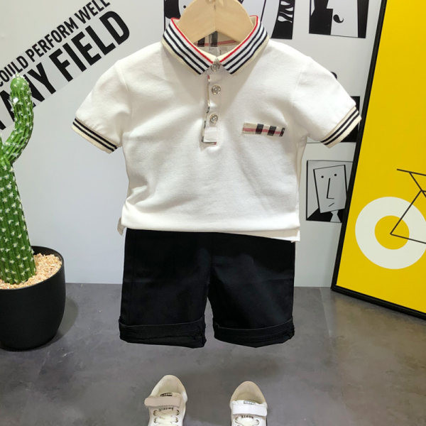 Παιδικό σετ για αγόρια - μπλούζα με γιακά και σορτς
