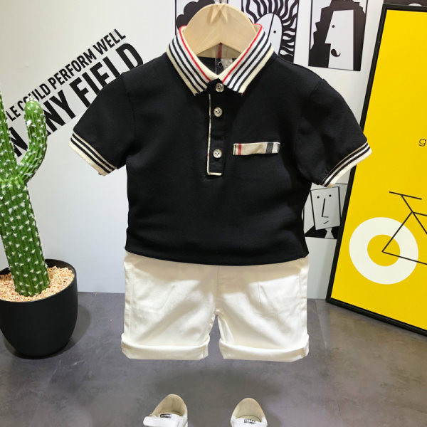 Παιδικό σετ για αγόρια - μπλούζα με γιακά και σορτς