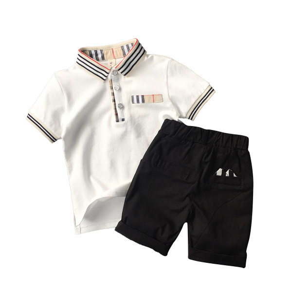 Παιδικό σετ για αγόρια - μπλούζα με γιακά και σορτς
