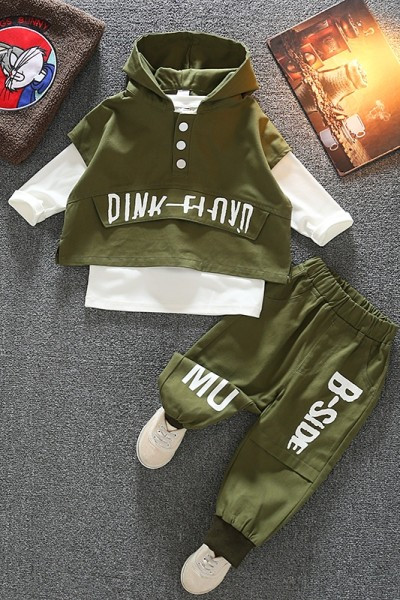 Παιδικό καθημερινό σετ με επιγραφή και κουμπιά