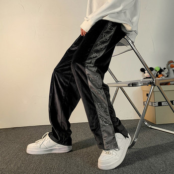 Ανδρικό παντελόνι casua - φαρδύ μοντέλο  με μπορντούρα