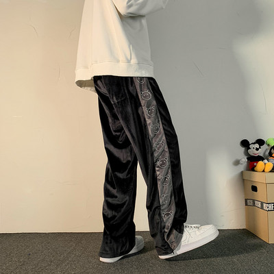 Ανδρικό παντελόνι casua - φαρδύ μοντέλο  με μπορντούρα