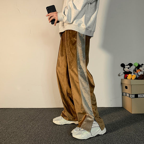 Ανδρικό παντελόνι casua - φαρδύ μοντέλο  με μπορντούρα