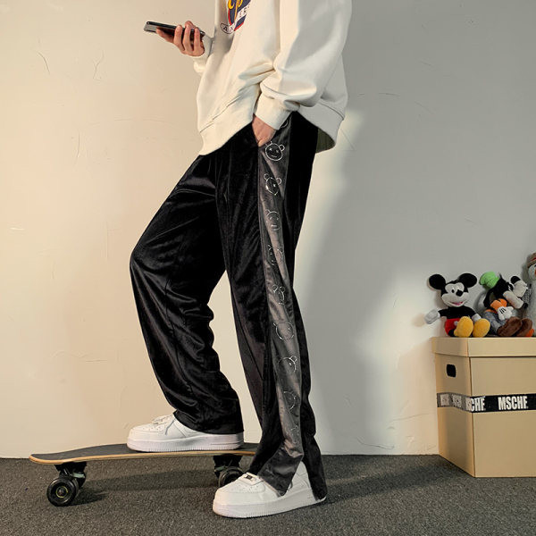 Ανδρικό παντελόνι casua - φαρδύ μοντέλο  με μπορντούρα