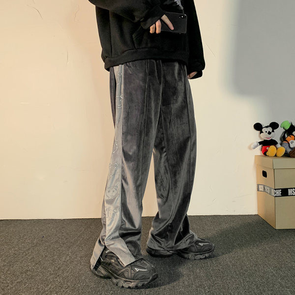 Ανδρικό παντελόνι casua - φαρδύ μοντέλο  με μπορντούρα