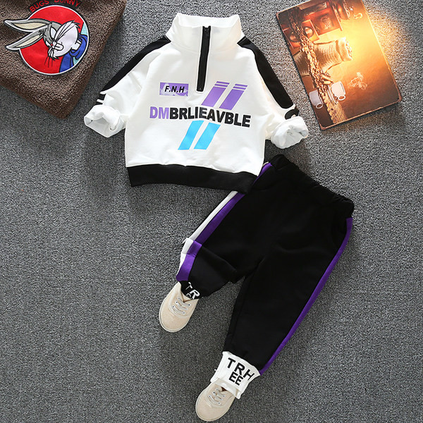 Παιδικό καθημερινό σετ με επιγραφές και φερμουάρ για αγόρια