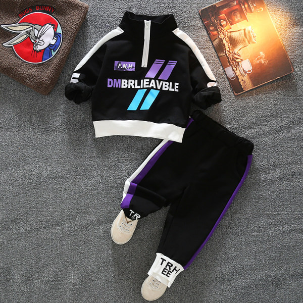 Παιδικό καθημερινό σετ με επιγραφές και φερμουάρ για αγόρια