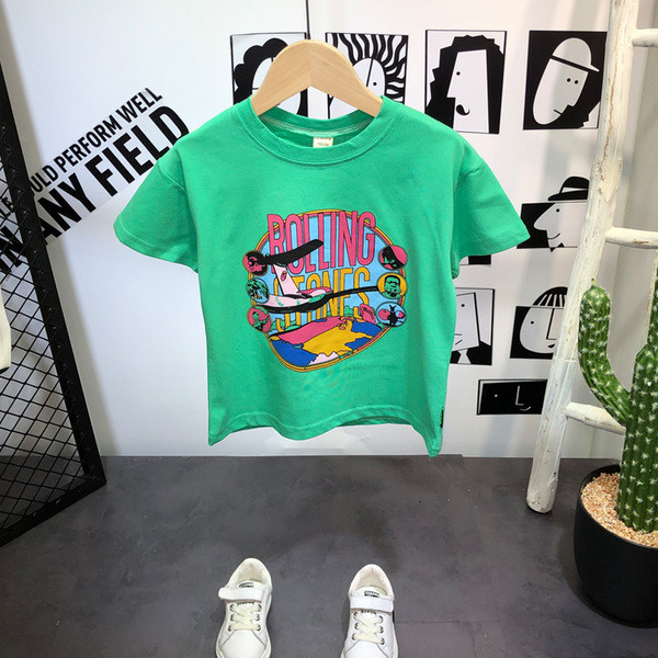 Καλοκαιρινό σετ για αγόρια μπλούζα με πολύχρωμες απλίκες και τζιν