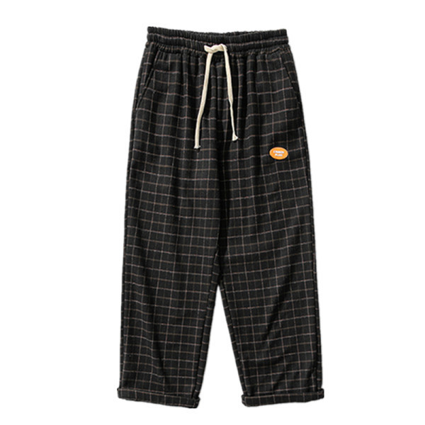 Ανδρικό φαρδύ παντελόνι καρό  φαρδύ μοντέλο