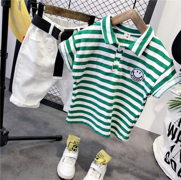 Νέο καλοκαιρινό σετ ριγέ μπλούζα και σορτς