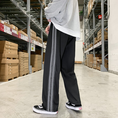 Ανδρικό παντελόνι - απλό φαρδύ μοντέλο με μπορντούρα