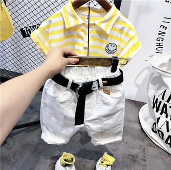 Casual παιδικό σετ για αγόρια  -ριγέ μπλούζα και σορτς