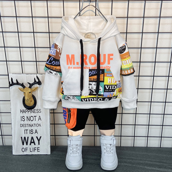 Novi model dječjeg kompleta s kapuljačom i vezicama za dječake