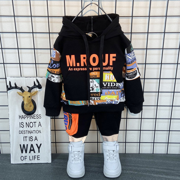 Novi model dječjeg kompleta s kapuljačom i vezicama za dječake