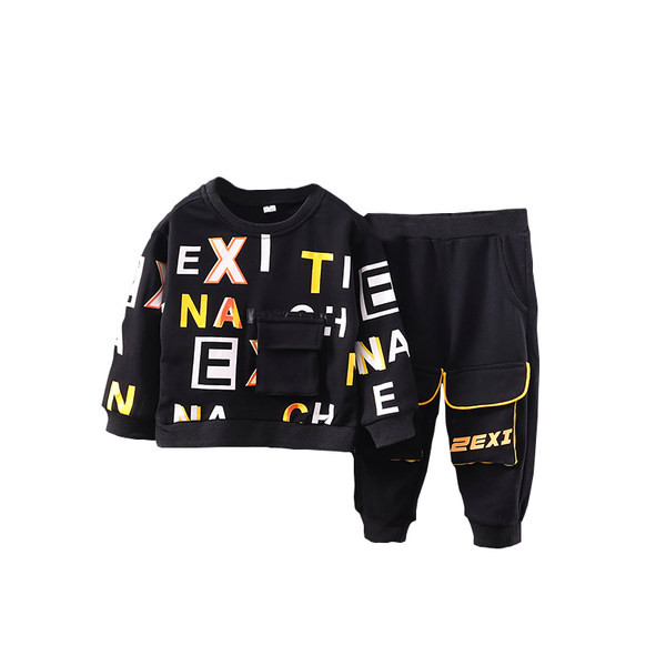 Dnevni dječji set za dječake s džepom na bluzi i hlačama