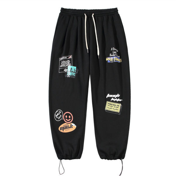 Ανδρικό παντελόνι με κορδόνια και απλικέ