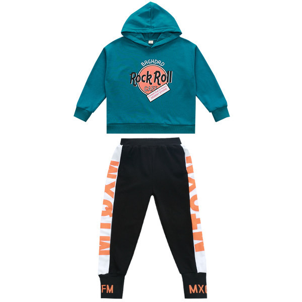 Dječji set s kapuljačom i natpisom za dječake