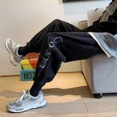 Ανδρικό παντελόνι φαρδύ μοντέλο με επιγραφές