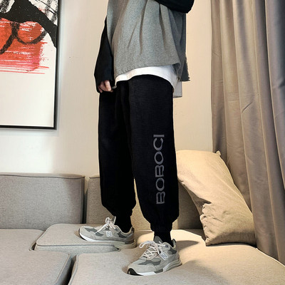 Ανδρικό παντελόνι φαρδύ μοντέλο με επιγραφές