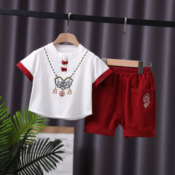 Детски летен комплект за момчета - тениска и къс панталон