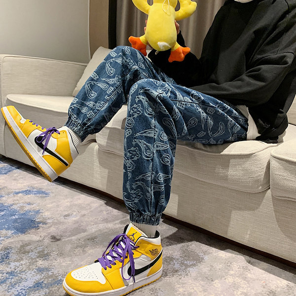 Ανδρικό παντελόνι φαρδύ μοντέλο με χωματιστό μοτίβο