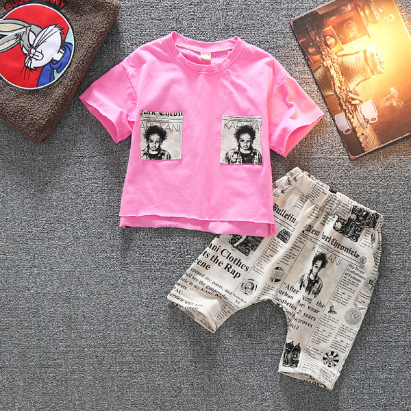 Modernus dviejų dalių vaikiškas rinkinys su aplikacija berniukams