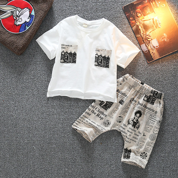 Modernus dviejų dalių vaikiškas rinkinys su aplikacija berniukams