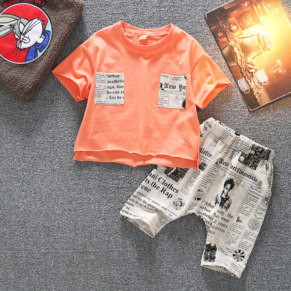 Modernus dviejų dalių vaikiškas rinkinys su aplikacija berniukams