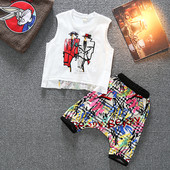 Καθημερινά παιδικά σετ από δύο μέρη με φανελάκι και παντελόνι