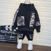 Καθημερινά παιδικά σετ κατάλληλα για άνοιξη με κουκούλα σε δύο χρώματα