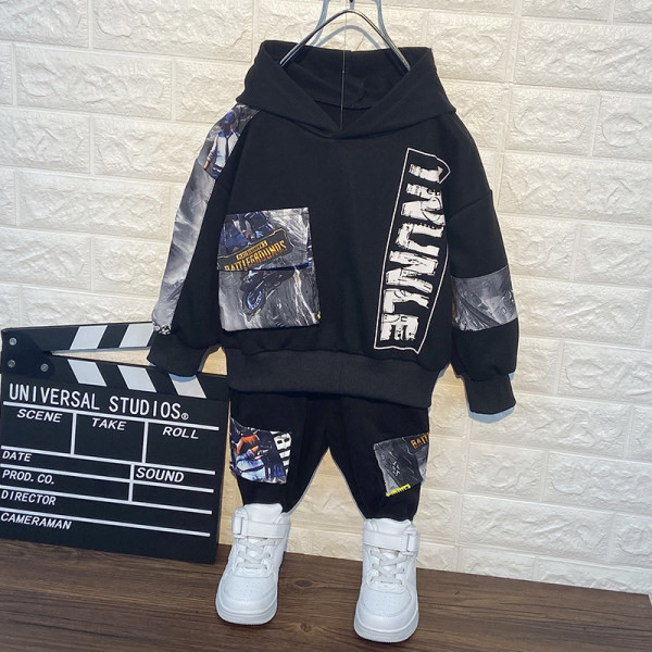 Καθημερινά παιδικά σετ κατάλληλα για άνοιξη με κουκούλα σε δύο χρώματα