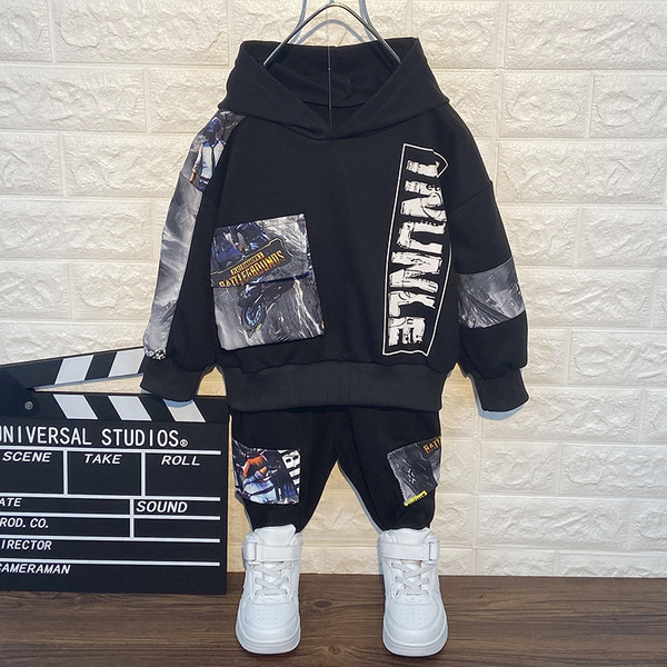 Καθημερινά παιδικά σετ κατάλληλα για άνοιξη με κουκούλα σε δύο χρώματα