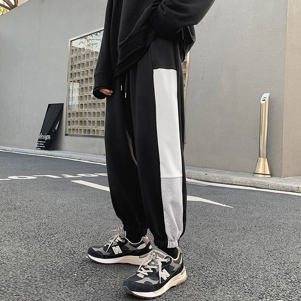 Μοντέρνο ανδρικό παντελόνι φαρδύ μοντέλο με ελαστικό