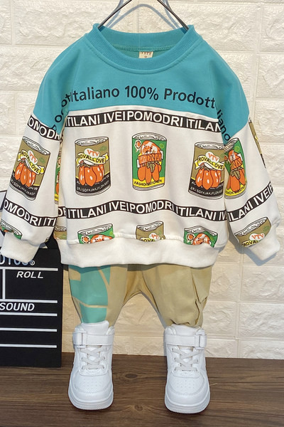 Σύγχρονα παιδικά σετ από δύο μέρη σε μπλε και κίτρινο χρώμα